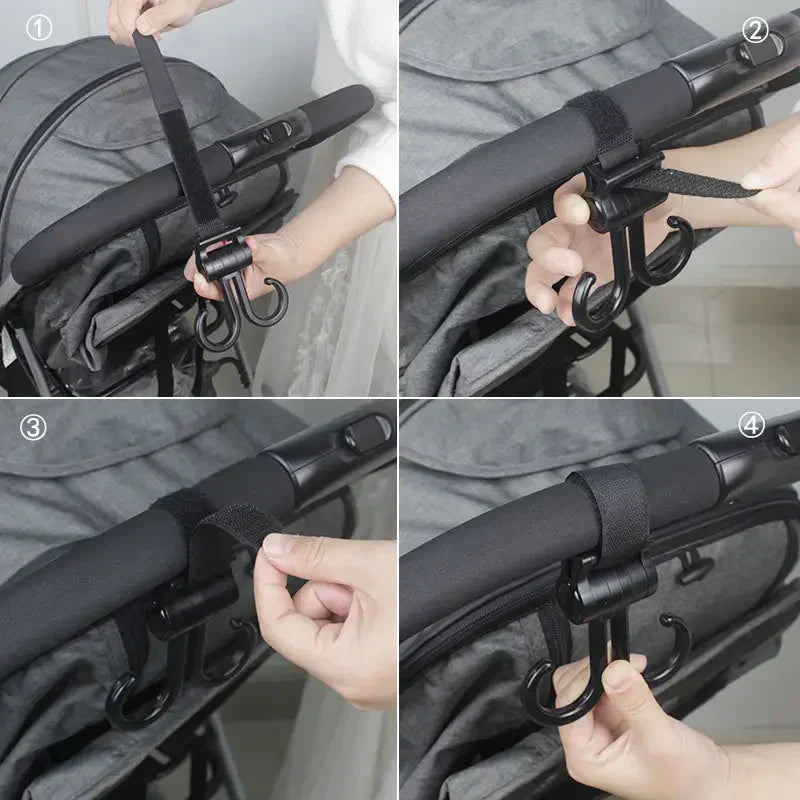 360 Rotating Double Adjustment Hook for Baby Stroller