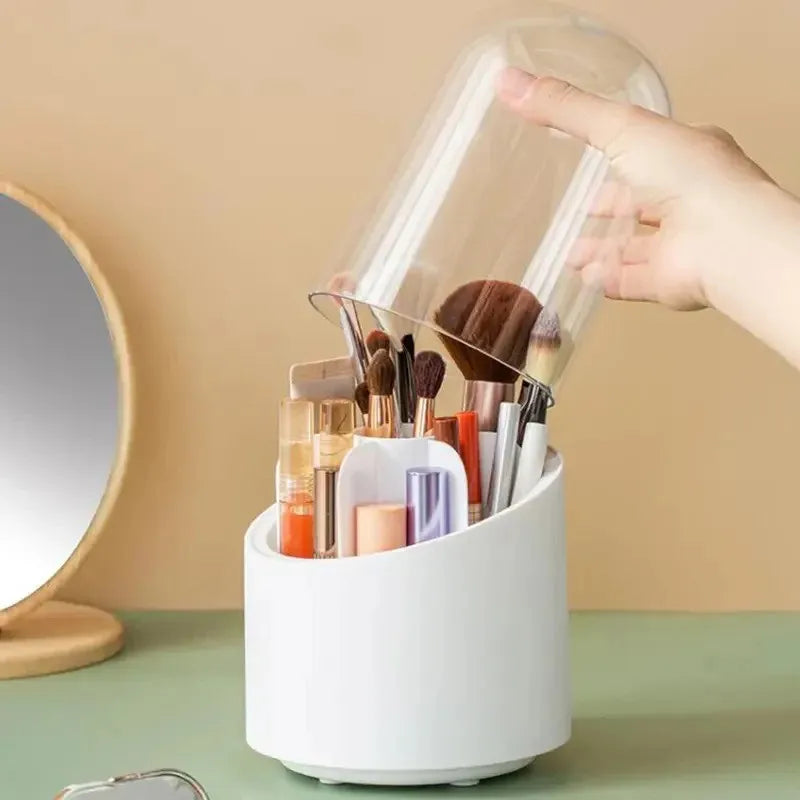 360 Rotating Makeup Brush Holder with Lid