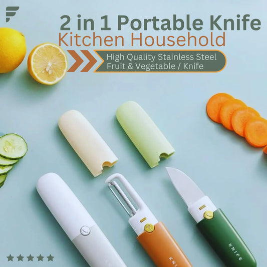 Portable Small 2-in-1 Fruit Knife & Peeler Set DP