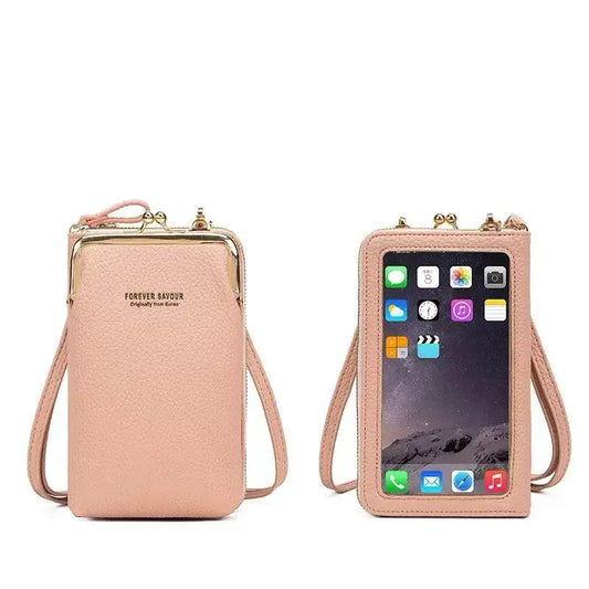 Soft Leather Women's Crossbody Phone Wallet Bag