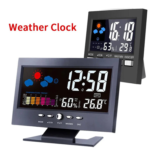 Digital Clock Thermometer Hygrometer Weather Station Alarm Clock DP