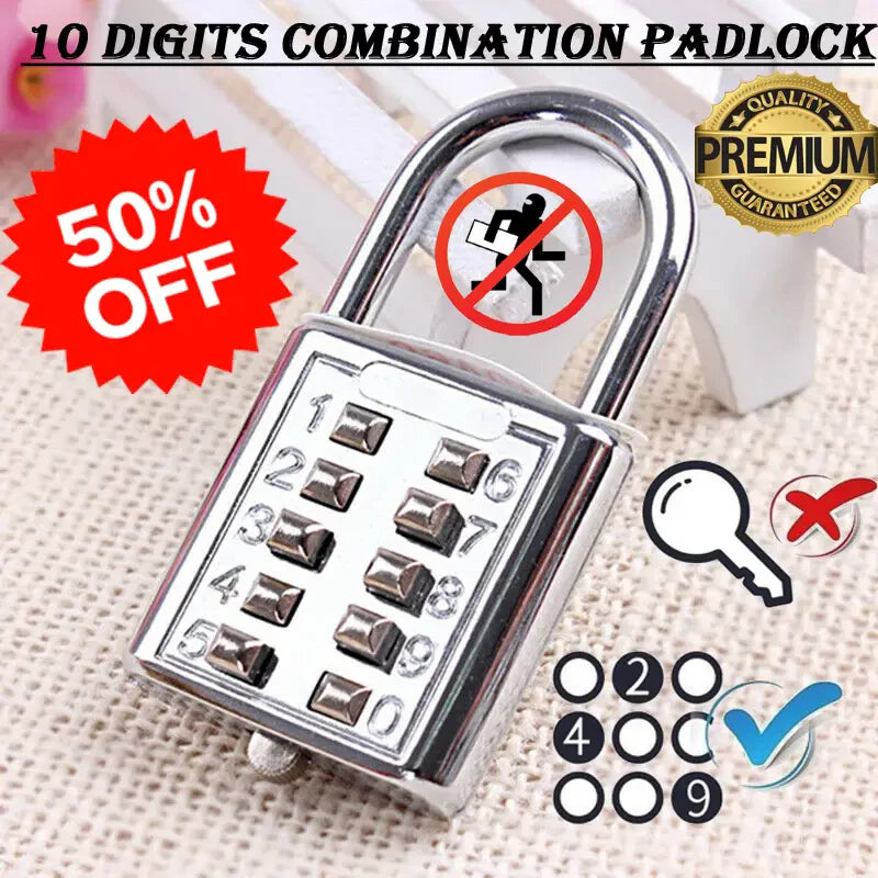 10 Digit Push Button Password Security Lock