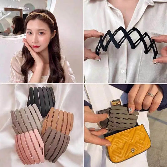 Foldable Hairband for Women Portable Hair Catcher