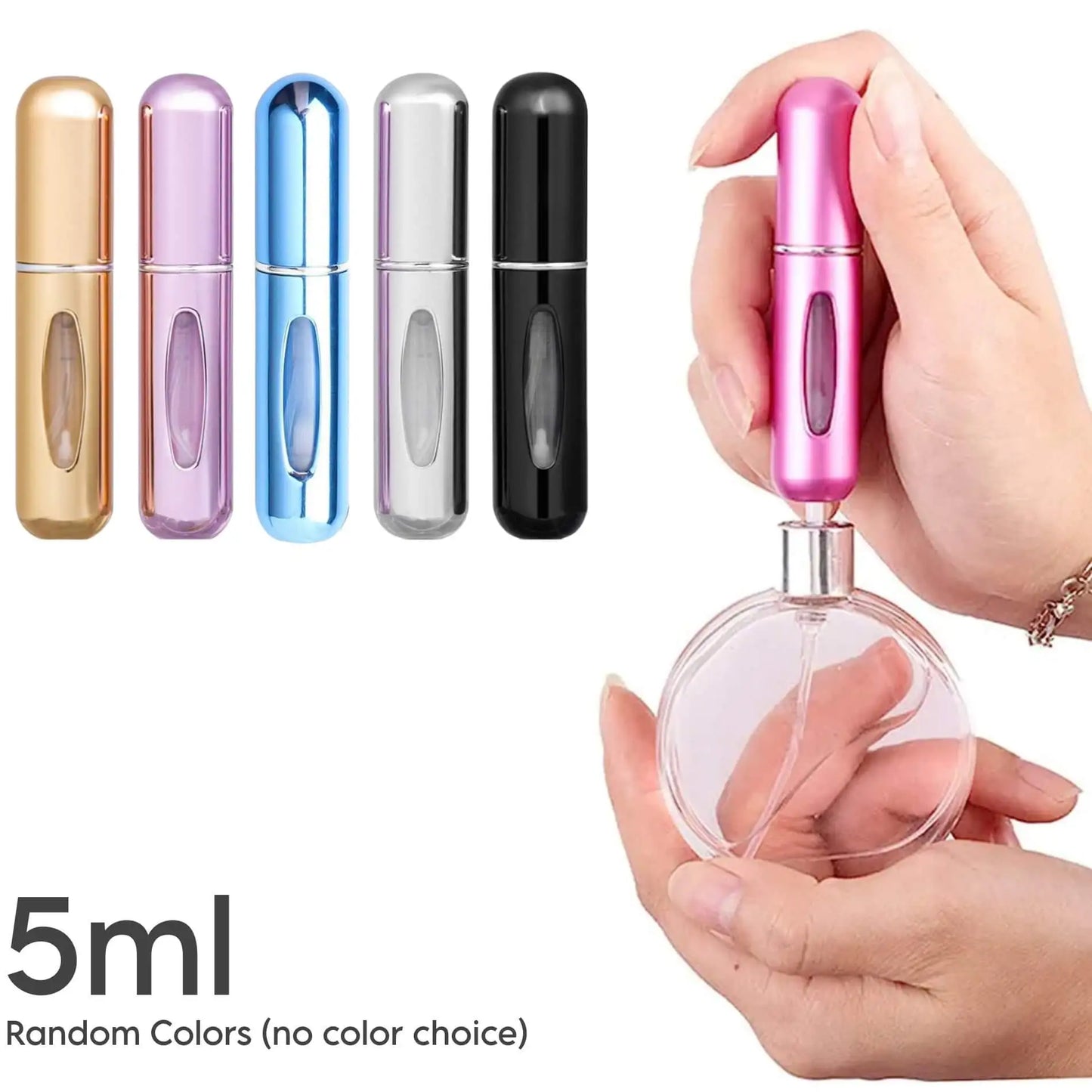 ( Pack Of 2 )5ml Refillable Perfume Atomizer Spray Bottle for Travel MD