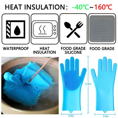 Multipurpose Cleaning Gloves Magic Silicone Rubber ZD